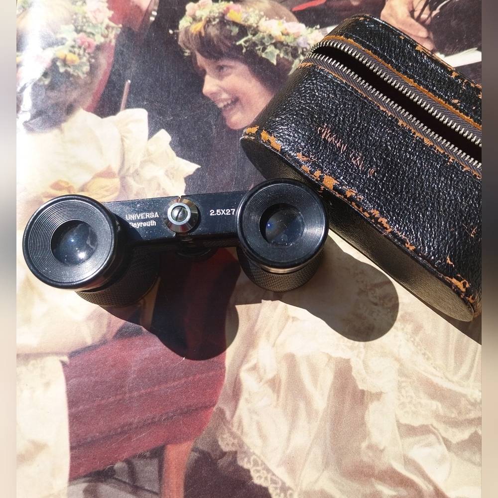 Black and Gold Binoculars with Case - Picture 2 of 11